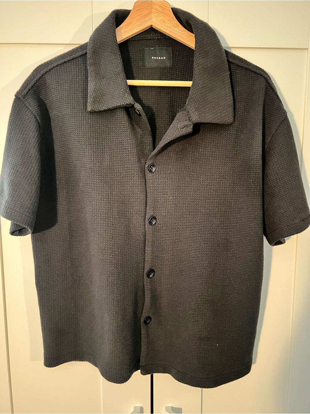 PacSun Short-Sleeve Knit Button-Up Shirt